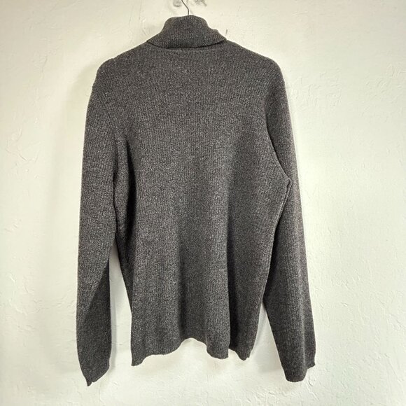 Alfani Mens Gray Merino Wool Ribbed Knit Turtleneck Sweater Size Large Pullover - Picture 2 of 7